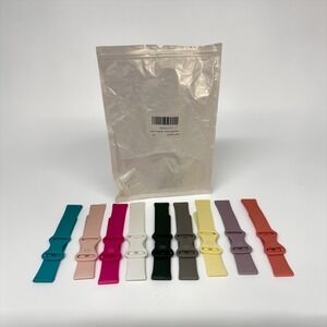 GEAK 9 Pack Silicone Sport Bands for Smartwatch Multi Color Women Men Small